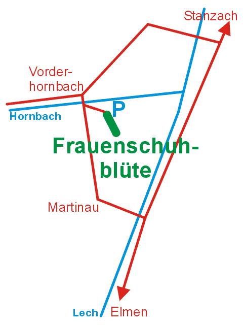 Zugang zum Frauenschuh-Areal Grafik: Zugang zum Frauenschuh-Areal